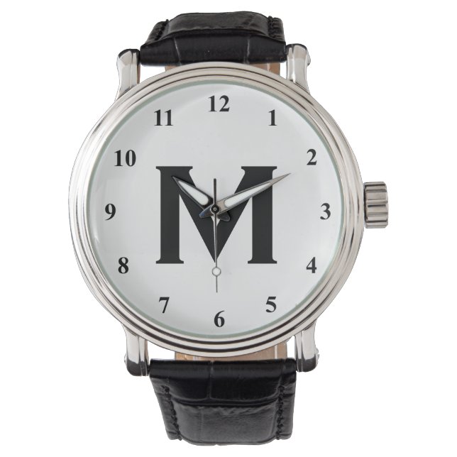 Zwart-wit monogram horloges |  (Voorkant)