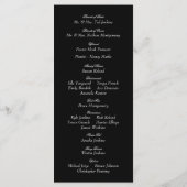 Zwart-wit monogram huwelijksceremonie programmakaart (Achterkant)