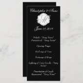 Zwart-wit monogram huwelijksceremonie programmakaart (Voorkant / Achterkant)