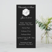 Zwart-wit monogram huwelijksceremonie programmakaart (Staand voorkant)