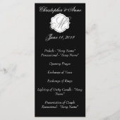 Zwart-wit monogram huwelijksceremonie programmakaart (Voorkant)