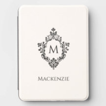 Zwart-wit monogram in vintage crest 