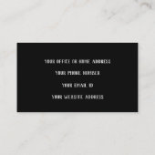 Zwart Wit Monogram Initiaal Aangepaste naam Eenvou Visitekaartje (Achterkant)