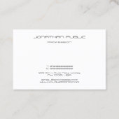 Zwart Wit Monogram Initiaal Elegant Modern Trendy Visitekaartje (Achterkant)