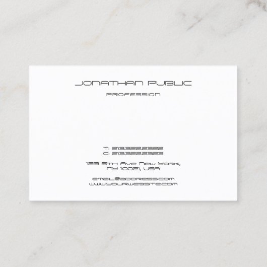 Zwart Wit Monogram Initiaal Elegant Modern Trendy Visitekaartje (Achterkant)