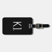 Zwart Wit Monogram Initiaal Geschenk Favoriet Naam Bagagelabel (Voorkant horizontaal)