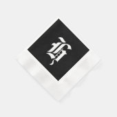 Zwart & Wit Monogram Initiaal H, Servet (Hoek)