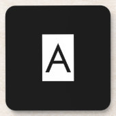 Zwart Wit Monogram Initiaal Letter Modern Plain Bier Onderzetter (Voorkant)