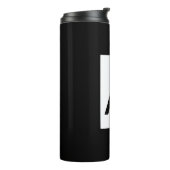 Zwart Wit Monogram Initiaal Letter Modern Plain Thermosbeker (Gedraaid links)