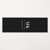 Zwart wit monogram initiaal naam yogamat (Voorkant (horizontaal))