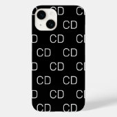 Zwart wit monogram initiaal patroon Case-Mate iPhone case (Achterkant)