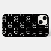 Zwart wit monogram initiaal patroon Case-Mate iPhone case (Achterkant (horizontaal))