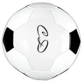Zwart wit monogram initiaal script voetbal (Gedraaid)