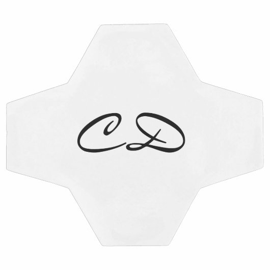 Zwart wit monogram initiaal script voetbal (Enkel)