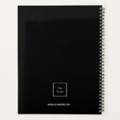 Zwart wit monogram initialen business logo 2026 planner (Achterkant)