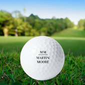 Zwart wit monogram initialen naam minimalistisch golfballen