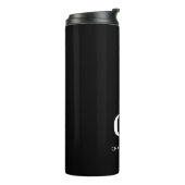 Zwart wit monogram initialen naam minimalistisch thermosbeker (Gedraaid links)