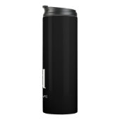 Zwart wit monogram initialen naam minimalistisch thermosbeker (Geroteerd rechts)