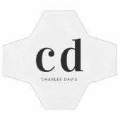 Zwart wit monogram initialen naam minimalistisch voetbal (Enkel)