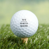 Zwart wit monogram initialen naam simpel golfballen (Insitu Shirt)
