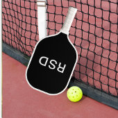 Zwart-wit monogram Initialen Pickleball Paddle