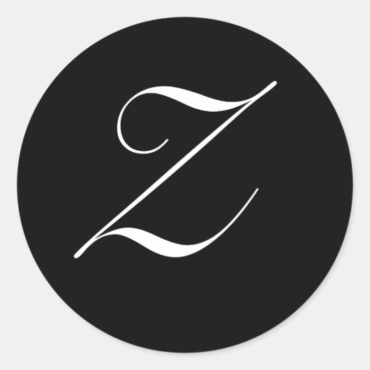 Zwart & Wit Monogram Initieel Zegel "Z" (Voorkant)