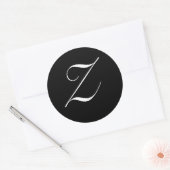 Zwart & Wit Monogram Initieel Zegel "Z" (Envelop)