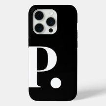 Zwart Wit Monogram Letter Basic Color Minimalist