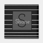 Zwart-wit Monogram Magnet (Voorkant)