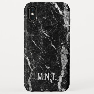 Zwart wit monogram marmer hoesje cadeau voor haar