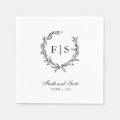 Zwart-wit monogram met afneembaar Napels Servet (Voorkant)