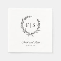 Zwart-wit monogram met afneembaar Napels