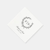 Zwart-wit monogram met afneembaar Napels Servet (Hoek)