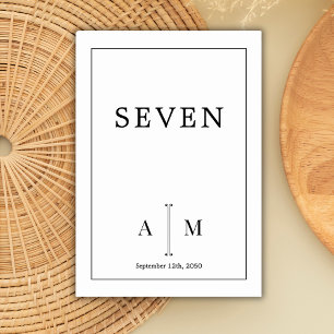 Zwart Wit Monogram Minimale Huwelijksgrens Kaart