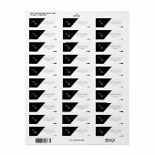 Zwart Wit Monogram Minimalistisch Bruiloft Adres Etiket (Full Sheet)