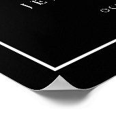 Zwart wit monogram minimalistisch bruiloft poster (Hoek)
