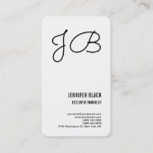 Zwart wit monogram minimalistisch modern visitekaartje (Voorkant)