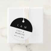 Zwart-Wit Monogram Minimalistisch Trouwfeest Bedankjes Labels (In situ)