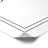 Zwart-wit monogram Modern Simple Wedding Poster (Hoek)