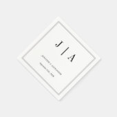 Zwart-wit monogram Modern Simple Wedding Servet (Hoek)