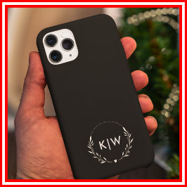 Zwart-Wit | Monogram moderne Initialen iPhone 16 Pro Max Hoesje