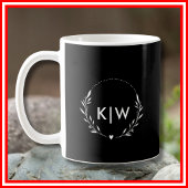 Zwart-Wit | Monogram moderne Initialen Koffiemok