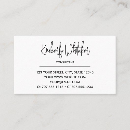 Zwart-Wit | Monogram moderne Initialen Visitekaartje (Voorkant)