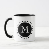 Zwart-wit monogram mok (Links)