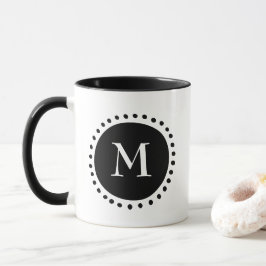 Zwart-wit monogram  mok