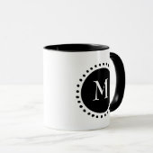 Zwart-wit monogram mok (Voorkant rechts)