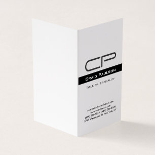 Zwart Wit Monogram Naam Adres Details Visitekaartje