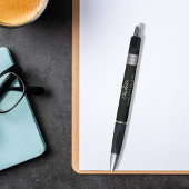 Zwart wit monogram naam bedrijf logo pen
