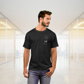 Zwart wit monogram naam logo bedrijf t-shirt
