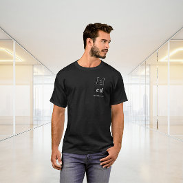 Zwart wit monogram naam logo bedrijf t-shirt